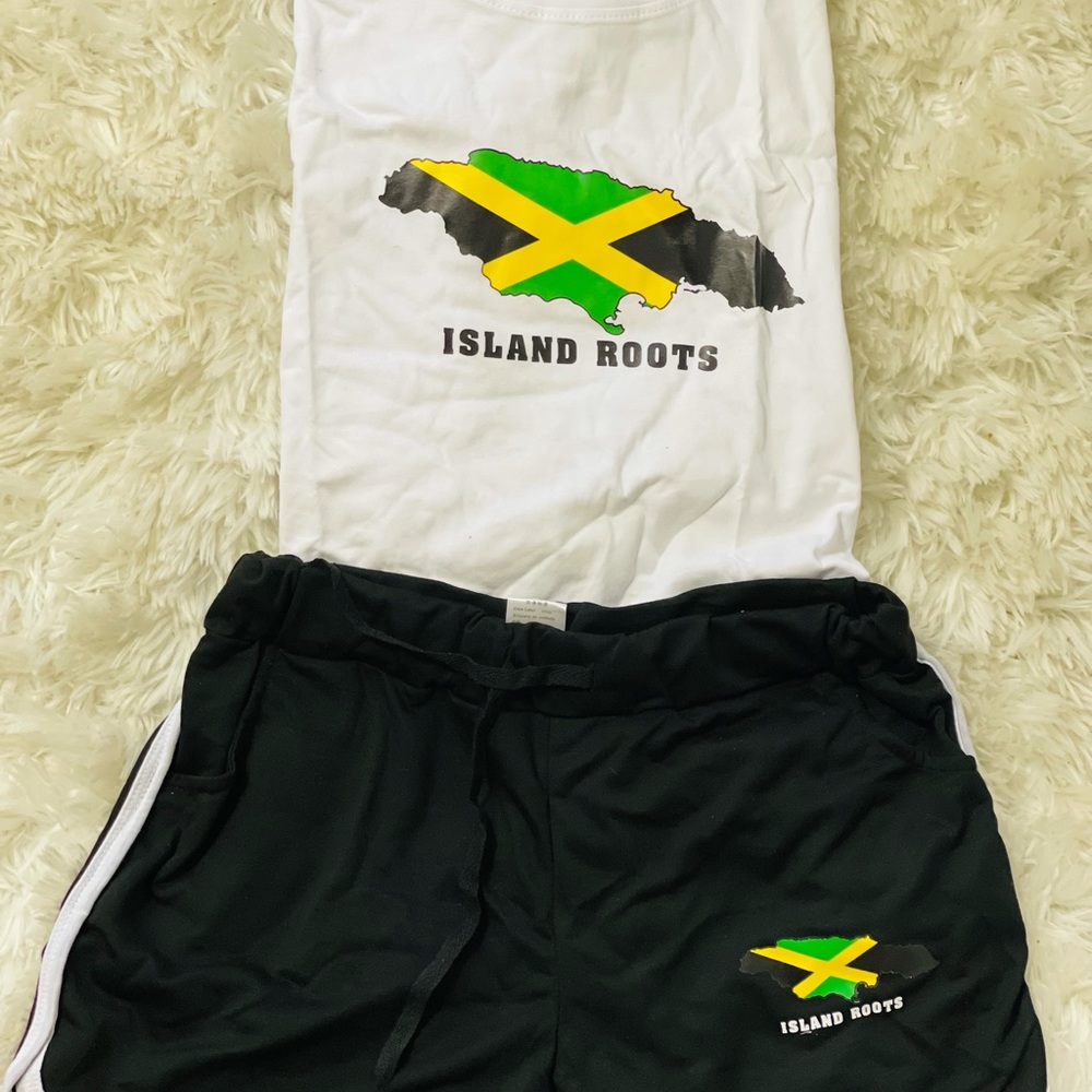 Jamaica Map Crop Top and Shorts NEW